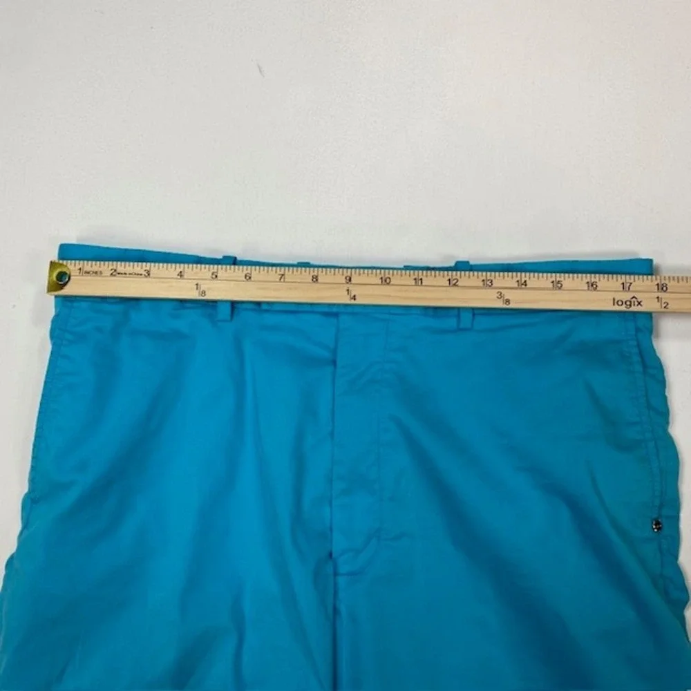 RLX Ralph Lauren Mens Golf Shorts 36 Turquoise Blue Cotton‎ Blend Flat Front RLX